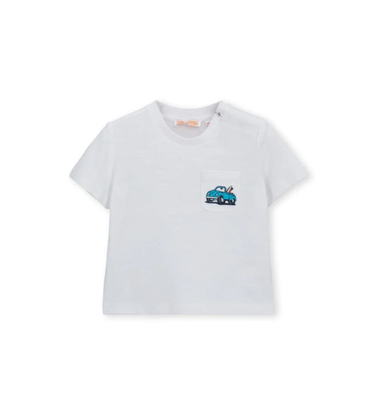Μπροστινή όψη του λευκού αγορίστικου T-shirt Original Marines για ηλικίες 6 μηνών έως 5 ετών.