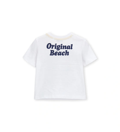 Παιδικό λευκό T-shirt για αγόρι 6 μηνών-5 ετών με καλοκαιρινό τύπωμα Original Marines.