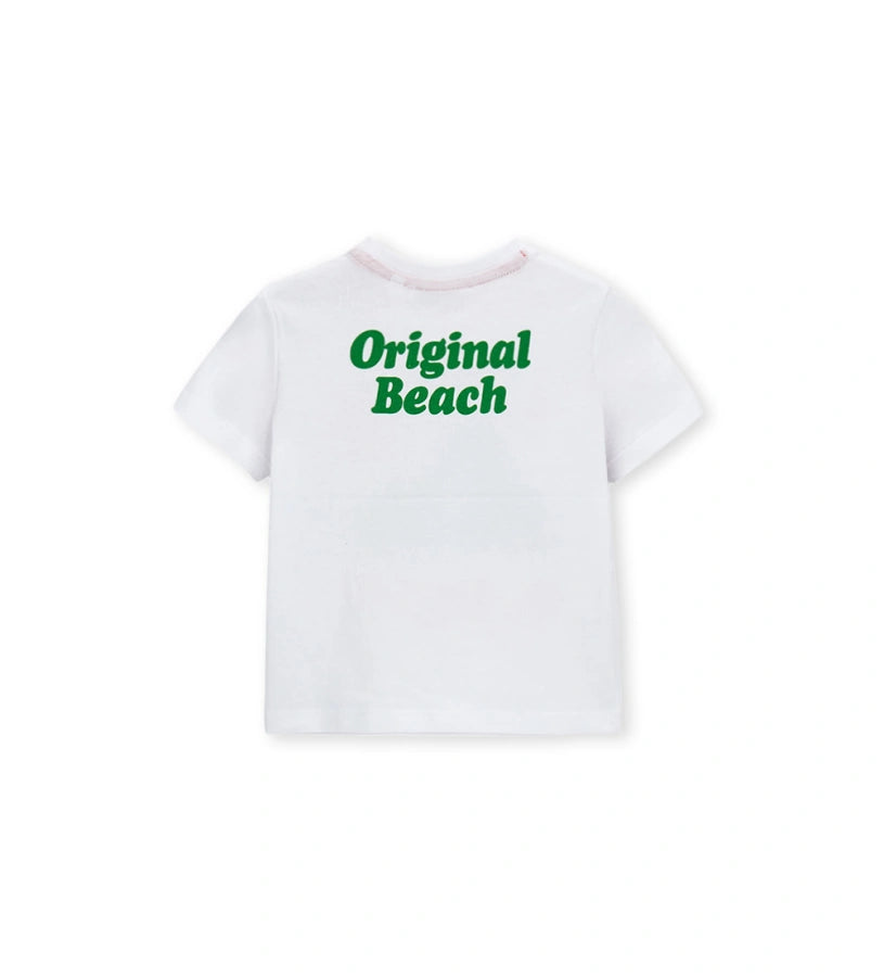 Παιδικό λευκό T-shirt για αγόρι 6 μηνών-5 ετών με πρωτότυπο τύπωμα Original Marines.