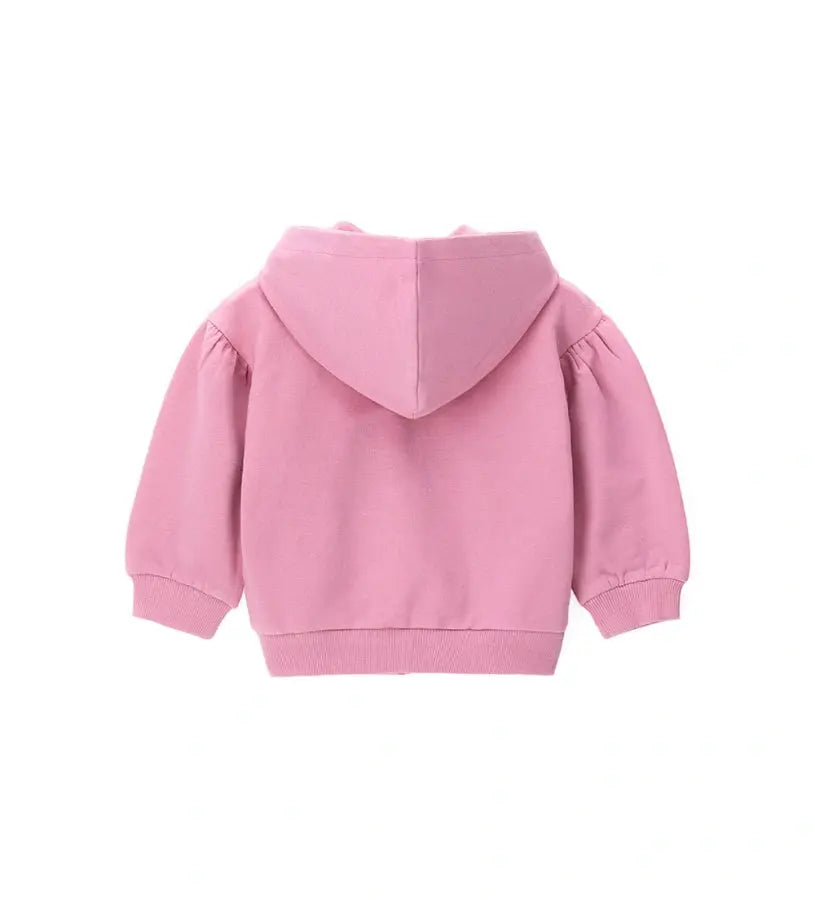 Κοριτσίστικη ζακέτα φούτερ Original Marines με κουκούλα, φερμουάρ και σχέδιο λουλούδι από πούλιες.