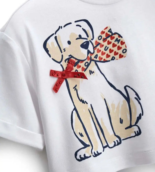 Λεπτομέρεια από τα rhinestone appliqués και το glitter σχέδιο της μπλούζας Original Marines.