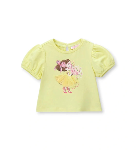 Παιδικό κίτρινο T-shirt balloon για κορίτσι 6 μηνών έως 5 ετών με 3D σχέδιο Original Marines.