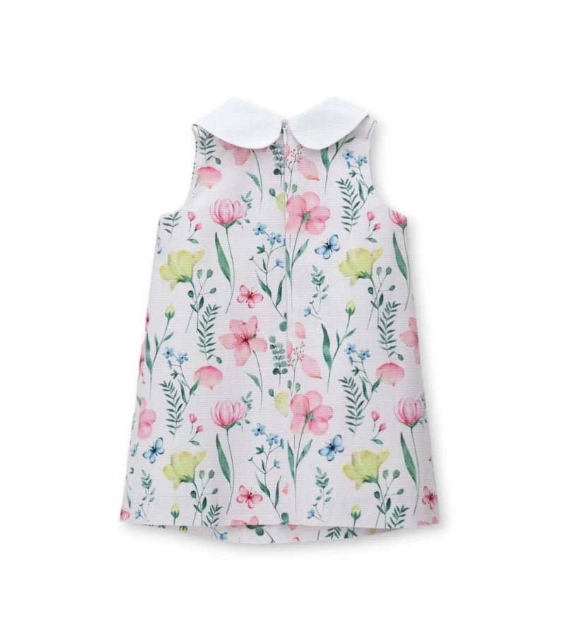 Το πίσω μέρος του παιδικού φορέματος που δείχνει το κρυφό φερμουάρ για ηλικίες 6m-5y.