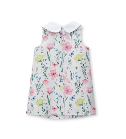 Το πίσω μέρος του παιδικού φορέματος που δείχνει το κρυφό φερμουάρ για ηλικίες 6m-5y.