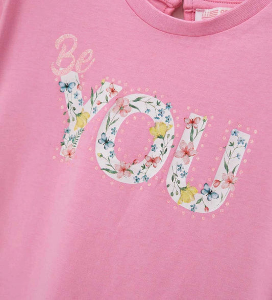 Κοριτσίστικη Ροζ Μπλούζα "Be You" με Glitter