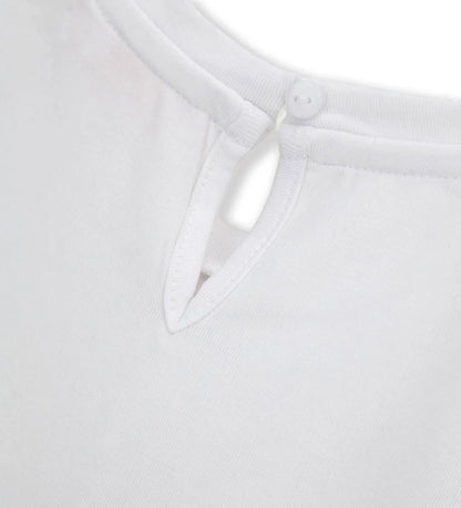 Παιδικό λευκό T-shirt για κορίτσι 6 μηνών έως 5 ετών με τύπωμα glitter Original Marines.