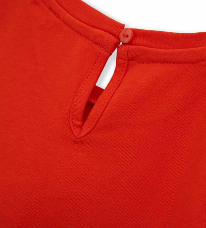 Παιδικό πορτοκαλί T-shirt για κορίτσι 6 μηνών έως 5 ετών με τύπωμα glitter Original Marines.