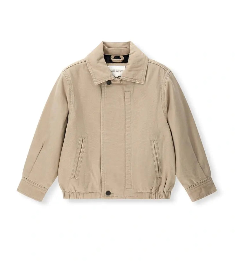 Παιδικό μπουφάν bomber για αγόρι από βαμβακερό καμβά με γιακά.