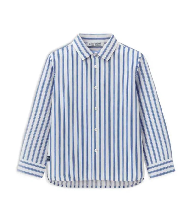 Παιδικό γαλάζιο ριγέ πουκάμισο Original Marines με μακρύ μανίκι και κουμπιά.
