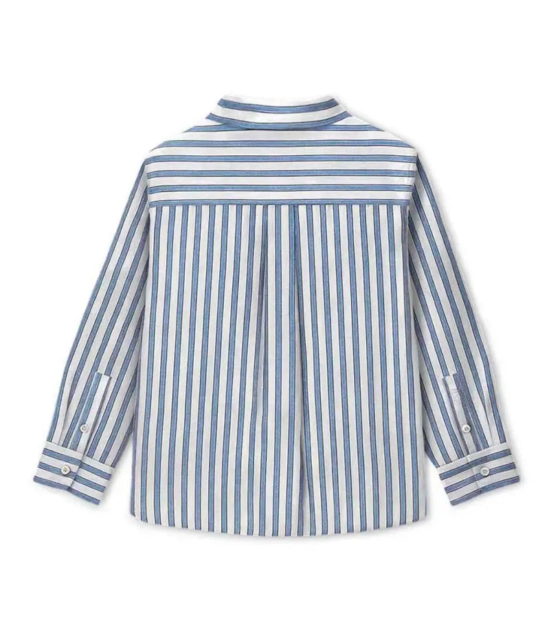 Η πίσω όψη του παιδικού ριγέ πουκάμισου Original Marines με έμφαση στην ποιότητα της ρίγας.