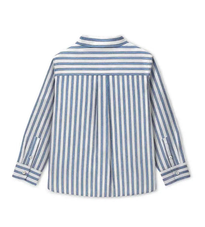 Η πίσω όψη του παιδικού ριγέ πουκάμισου Original Marines με έμφαση στην ποιότητα της ρίγας.