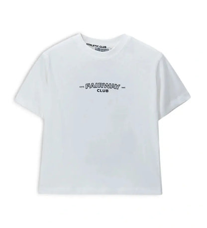 Λευκή βαμβακερή μπλούζα Original Marines αγοριού 5–14 ετών με Fairway Club print για καθημερινά στο σχολείο και casual βόλτες