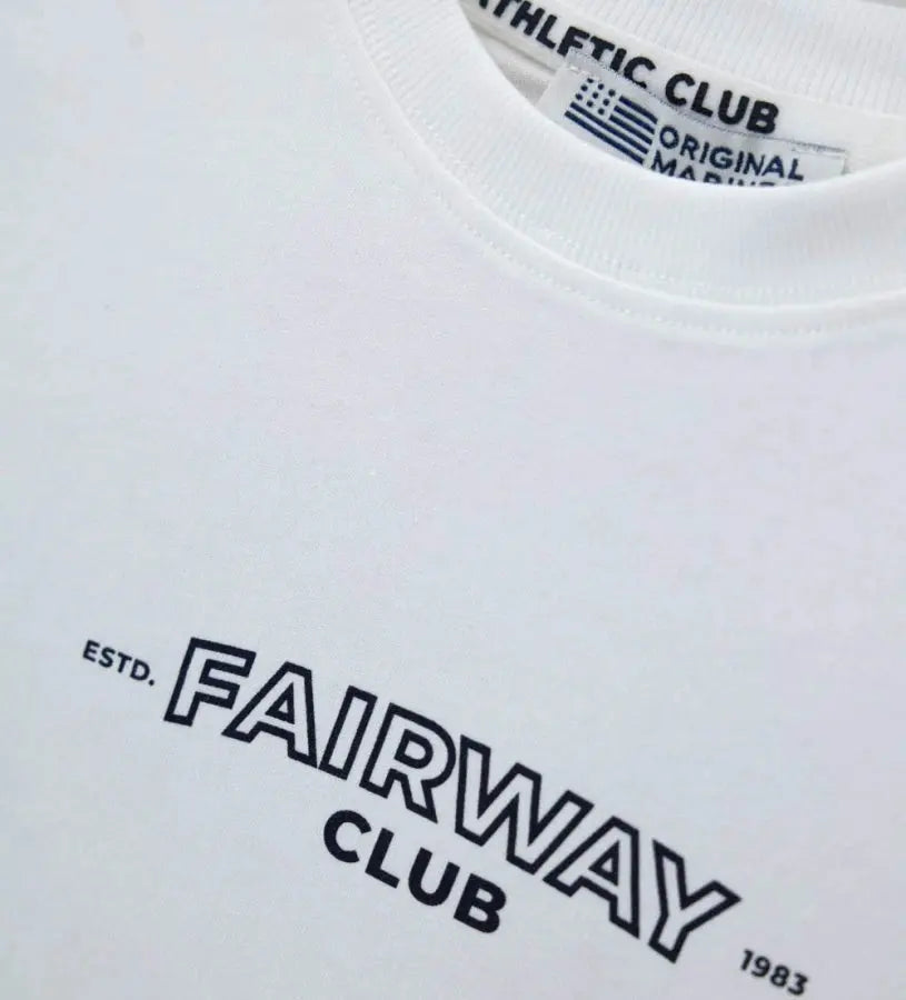 Λευκή βαμβακερή μπλούζα Original Marines αγοριού 5–14 ετών με Fairway Club print για καθημερινά στο σχολείο και casual βόλτες