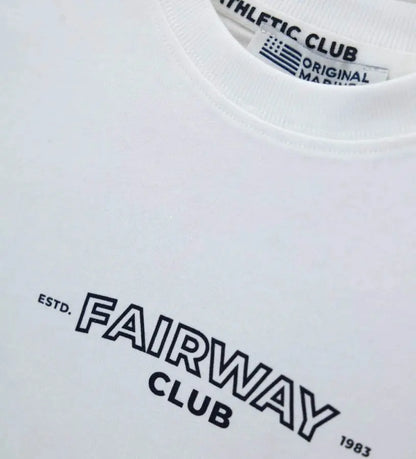 Λευκή βαμβακερή μπλούζα Original Marines αγοριού 5–14 ετών με Fairway Club print για καθημερινά στο σχολείο και casual βόλτες