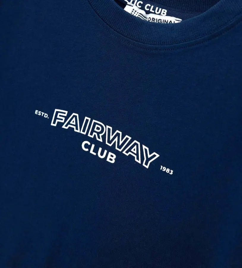 Μπλε βαμβακερή μπλούζα Original Marines αγοριού 5–14 ετών με Fairway Club print για καθημερινά στο σχολείο και casual βόλτες