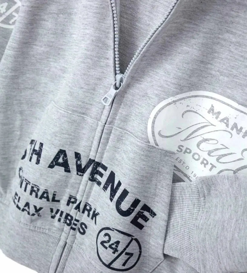 Γκρι μελανζέ αγορίστικη ζακέτα Original Marines με κουκούλα και urban prints.