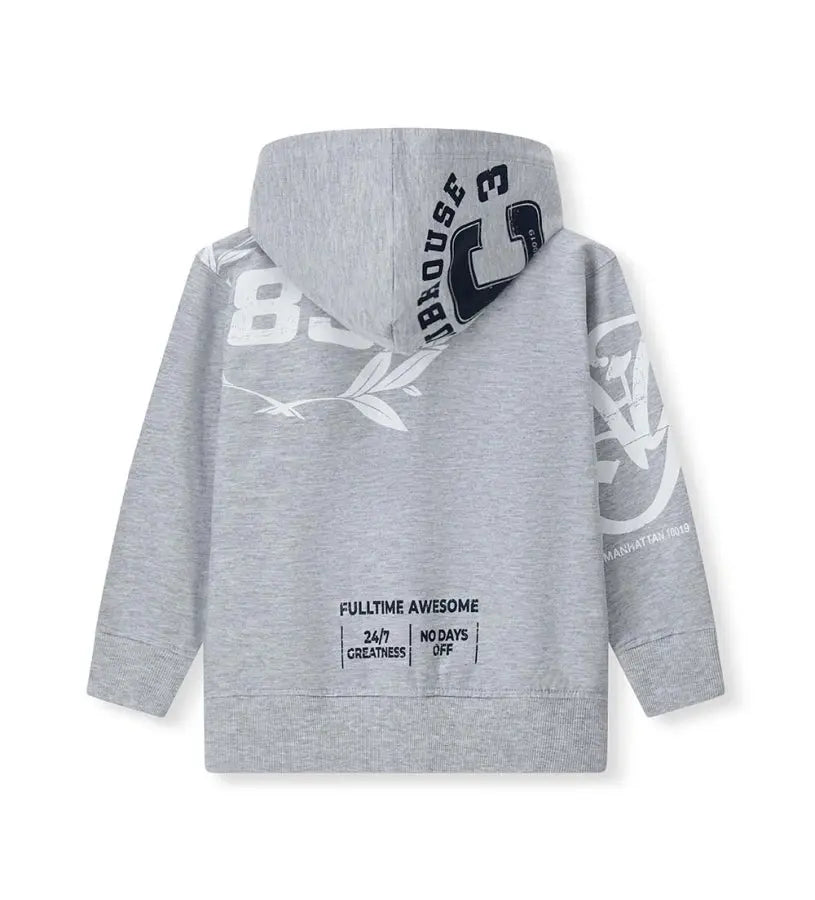 Γκρι μελανζέ αγορίστικη ζακέτα Original Marines με κουκούλα και urban prints.