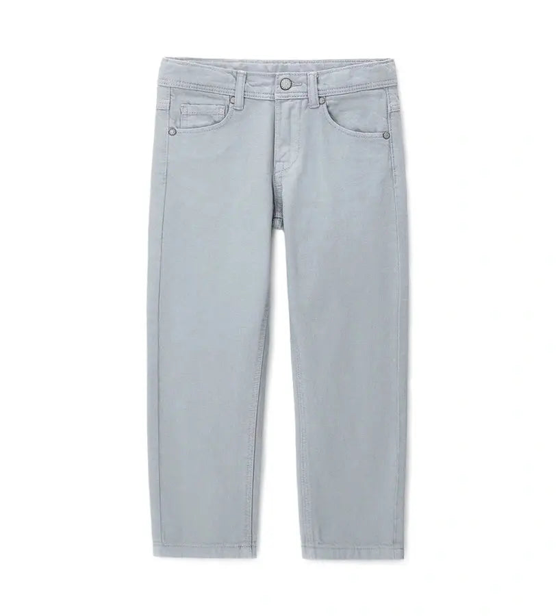 Παιδικό βαμβακερό παντελόνι Original Marines σε γκρι απόχρωση με φερμουάρ και κουμπί.