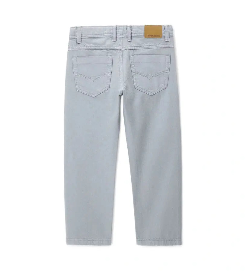 Παιδικό βαμβακερό παντελόνι Original Marines σε γκρι απόχρωση με φερμουάρ και κουμπί.