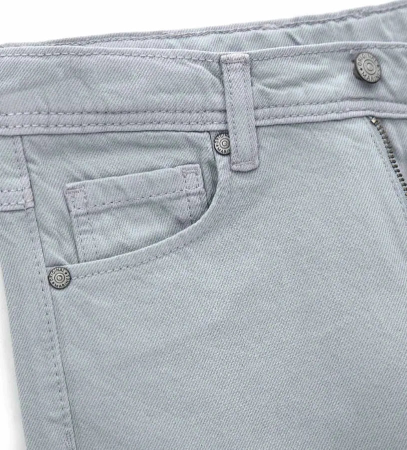 Παιδικό βαμβακερό παντελόνι Original Marines σε γκρι απόχρωση με φερμουάρ και κουμπί.