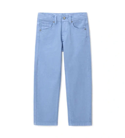 Παιδικό βαμβακερό παντελόνι Original Marines σε γαλάζια απόχρωση με φερμουάρ και κουμπί.
