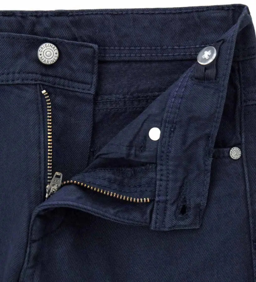 Παιδικό βαμβακερό παντελόνι Original Marines σε μπλε navy απόχρωση με φερμουάρ και κουμπί.