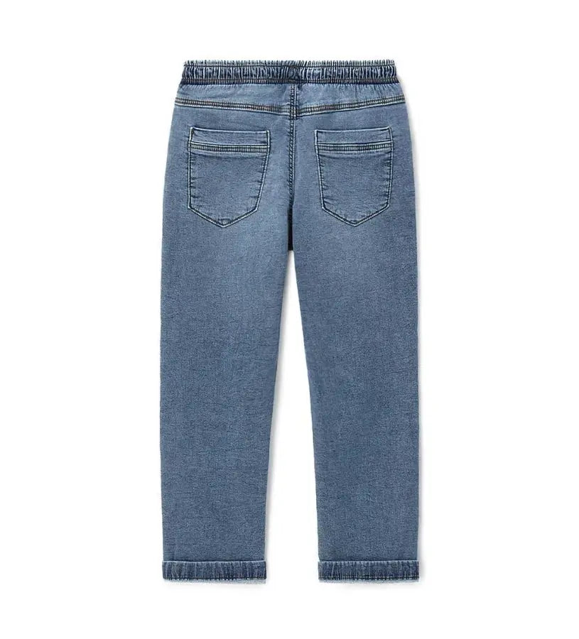 Η πίσω όψη του stretch denim παντελονιού Original Marines με την κεντημένη ετικέτα.