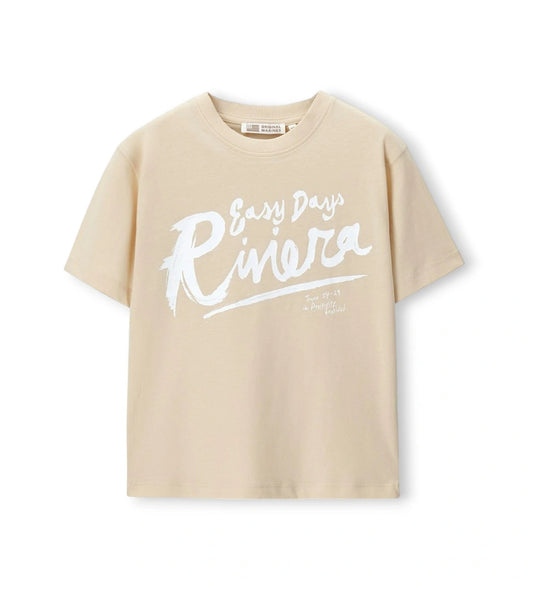 Παιδικό T-shirt για αγόρι oversized σε κίτρινο χρώμα με μοντέρνο τύπωμα.