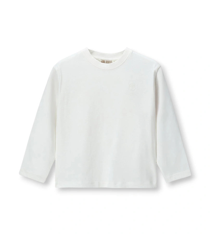 Παιδικό T-shirt για αγόρι μακρυμάνικο oversized σε λευκό χρώμα με μοντέρνο τύπωμα.