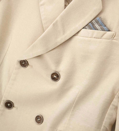 Παιδικό σταυρωτό σακάκι για αγόρι σε εκρού χρώμα από λινό και βαμβάκι Original Marines.