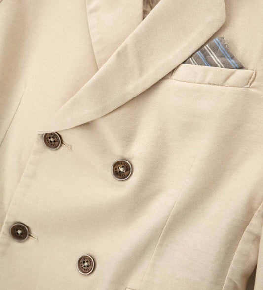 Παιδικό σταυρωτό σακάκι για αγόρι σε εκρού χρώμα από λινό και βαμβάκι Original Marines.