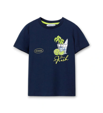 Παιδικό κοντομάνικο T-shirt για αγόρι με εντυπωσιακό τύπωμα στο στήθος.