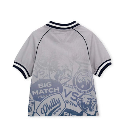 Παιδικό αθλητικό T-shirt για αγόρι 5-14 ετών με allover print και γιακά Original Marines.