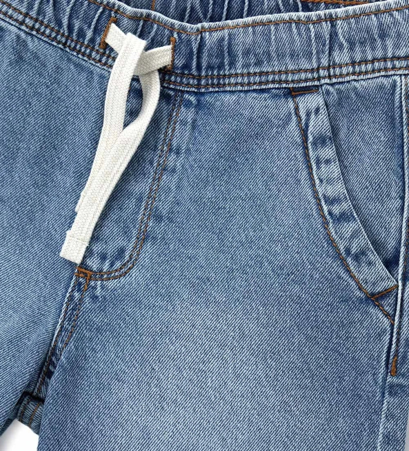 Παιδική μπλε βαμβακερή βερμούδα για αγόρι με λάστιχο στη μέση Original Marines.