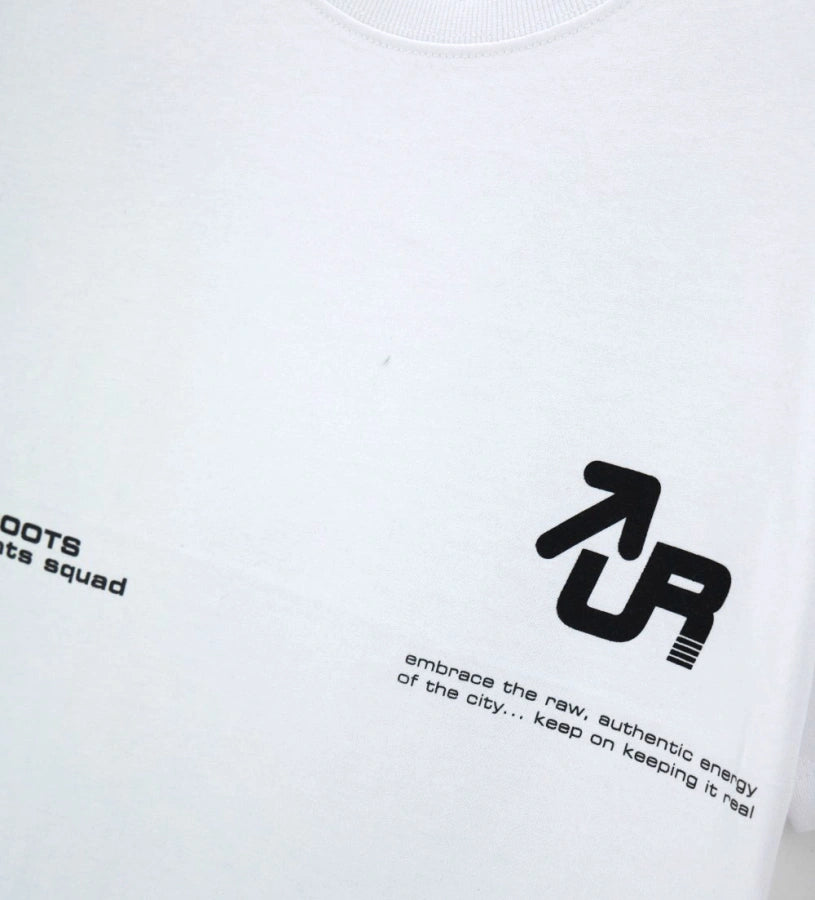 Παιδικό oversized T-shirt για αγόρι 7-14 ετών σε λευκό χρώμα με σχέδια Original Marines.