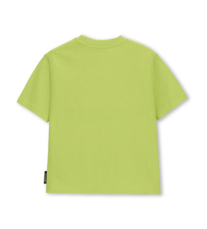 Παιδικό κίτρινο βαμβακερό T-shirt για αγόρι με oversized γραμμή και bold prints Original Marines.
