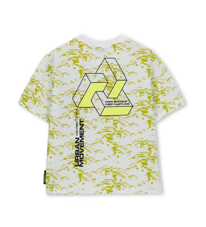 Παιδικό λευκό T-shirt για αγόρι 7-14 ετών με oversized γραμμή Original Marines.