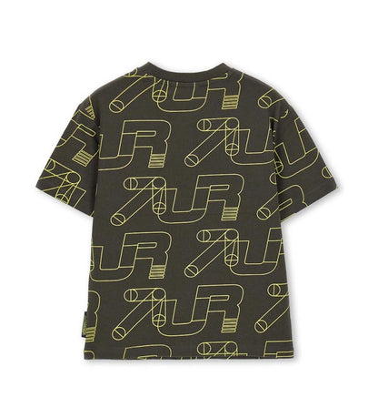 Παιδικό βαμβακερό T-shirt για αγόρι με oversized γραμμή και bold prints Original Marines.