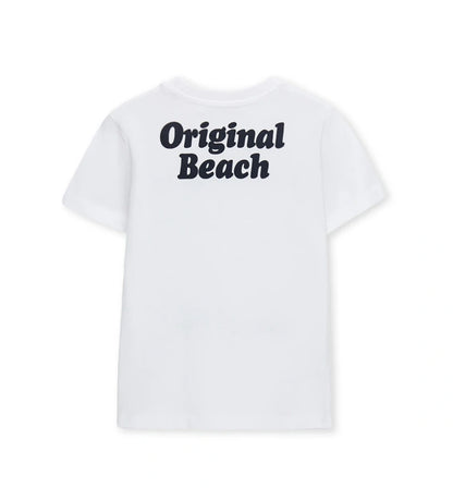 Παιδικό λευκό βαμβακερό T-shirt για αγόρι 5-14 ετών με καλοκαιρινό τύπωμα Original Marines.