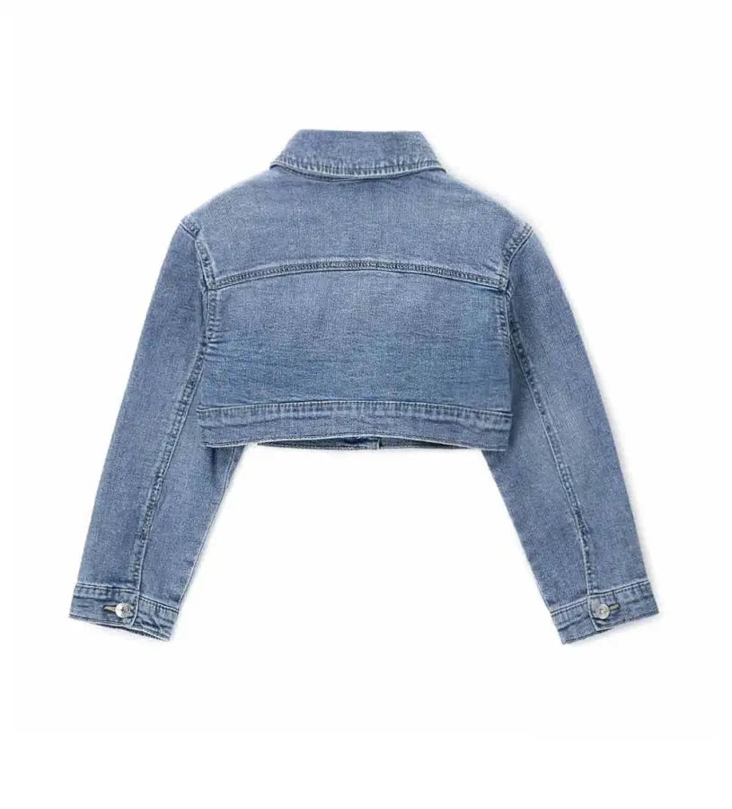 Παιδικό τζιν μπουφάν για κορίτσια με τσέπες και glam λεπτομέρειες Original Marines.