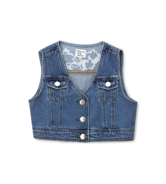 Κοριτσίστικο τζιν γιλέκο Original Marines με κουμπιά και κοντή γραμμή.