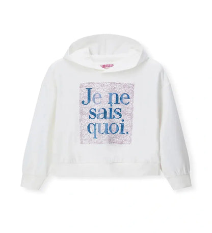 Κοριτσίστικο φούτερ Original Marines με κουκούλα και λαμπερή στάμπα με glitter.