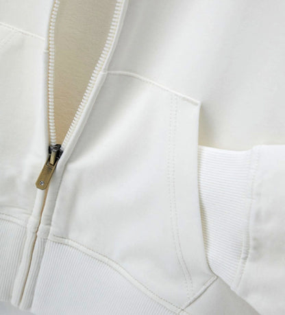 Λευκή βαμβακερή ζακέτα για κορίτσι με φερμουάρ Original Marines, ιδανική για σχολική χρήση.