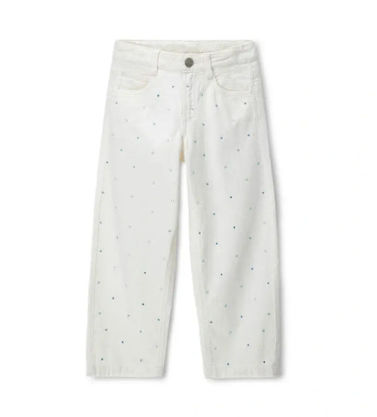 Κοριτσίστικο παντελόνι Barrel Original Marines με αστραφτερά στρας και μοντέρνα γραμμή.