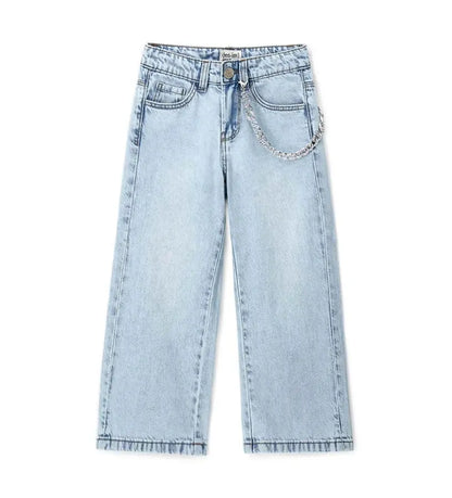 Κοριτσίστικο τζιν παντελόνι σε ίσια γραμμή Original Marines με διακοσμητικό charm στην τσέπη.