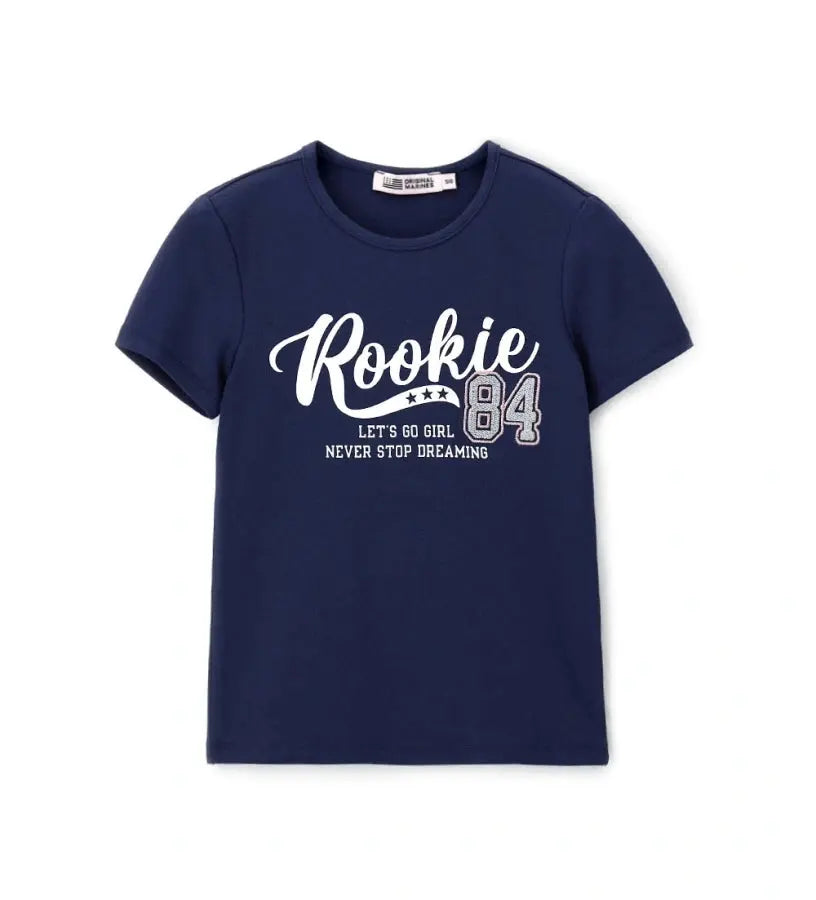 Παιδικό T-shirt για Κορίτσι με Κέντημα και Κοντό Μανίκι  