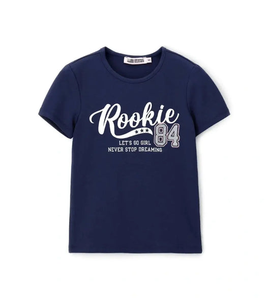 Παιδικό T-shirt για Κορίτσι με Κέντημα και Κοντό Μανίκι  