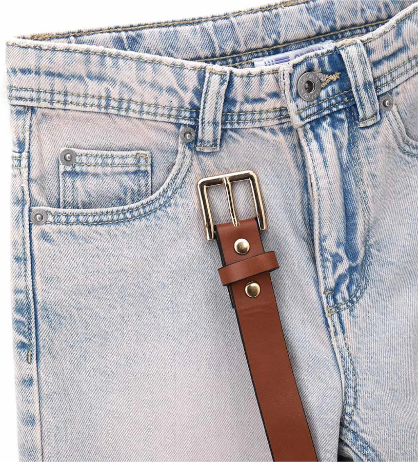 Παιδική τζιν βερμούδα για κορίτσι σε oversized γραμμή