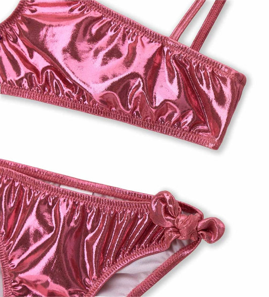 Παιδικό μαγιό μπικίνι για κορίτσι σε μεταλλικό ροζ χρώμα Original Marines.