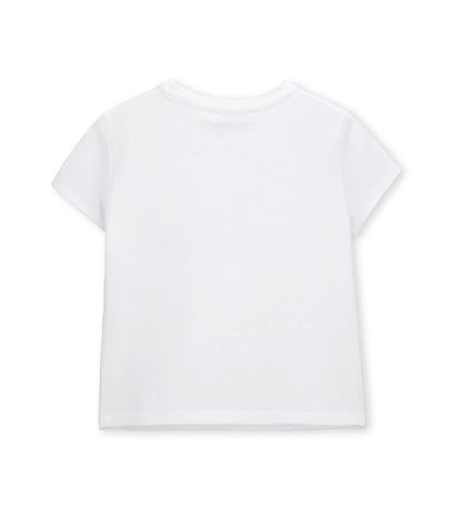 Παιδικό λευκό T-shirt για κορίτσι 5-14 ετών από ελαστικό βαμβάκι Original Marines.